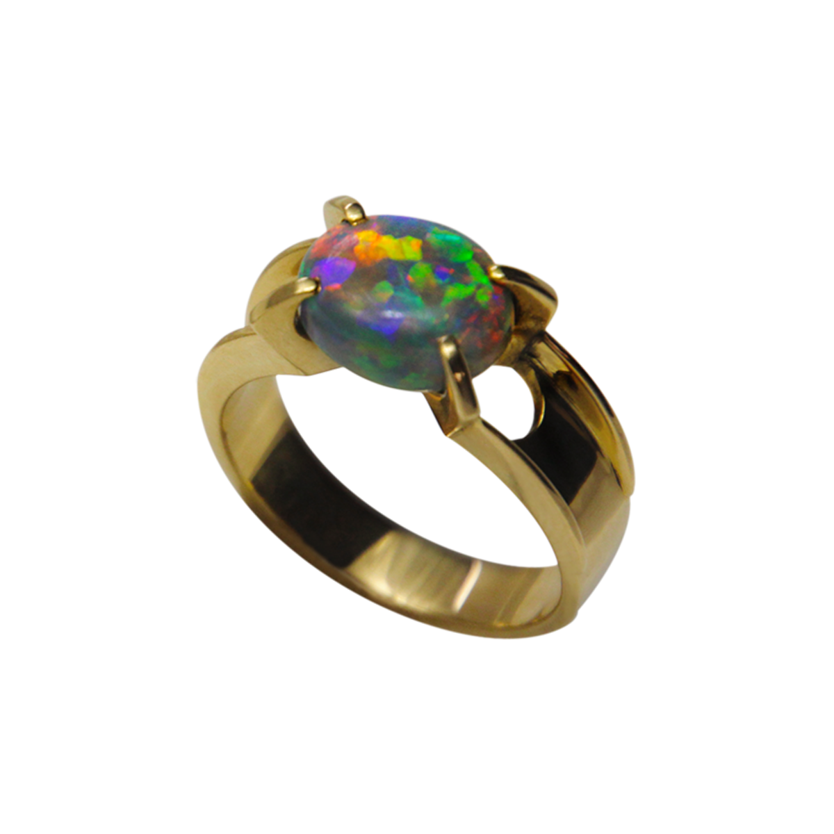 Goldring mit Schwarzem Opal